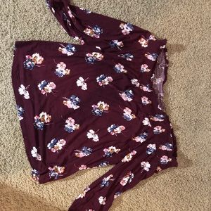Off the shoulder long sleeve top